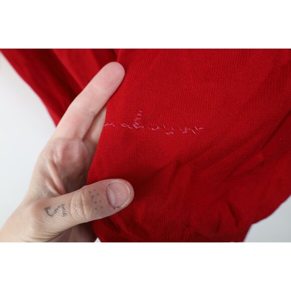 Vintage 50s 60s Streetwear Mens Large Ban Lon Knit Collared Pullover Polo Red - Picture 14 of 16